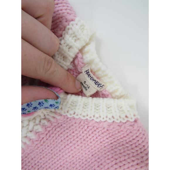 Huggalugs 6-12 Mo Parfait Pink Ziggy Sweater Knit Cardigan Sweater Stripes - Picture 3 of 4